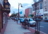 downtown at dusk